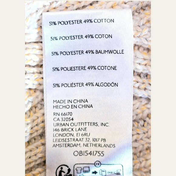 💥Free People XL Zip Front Cable Knit Sweater Mini Dress Beige Boho Cozy Chic - Picture 10 of 15